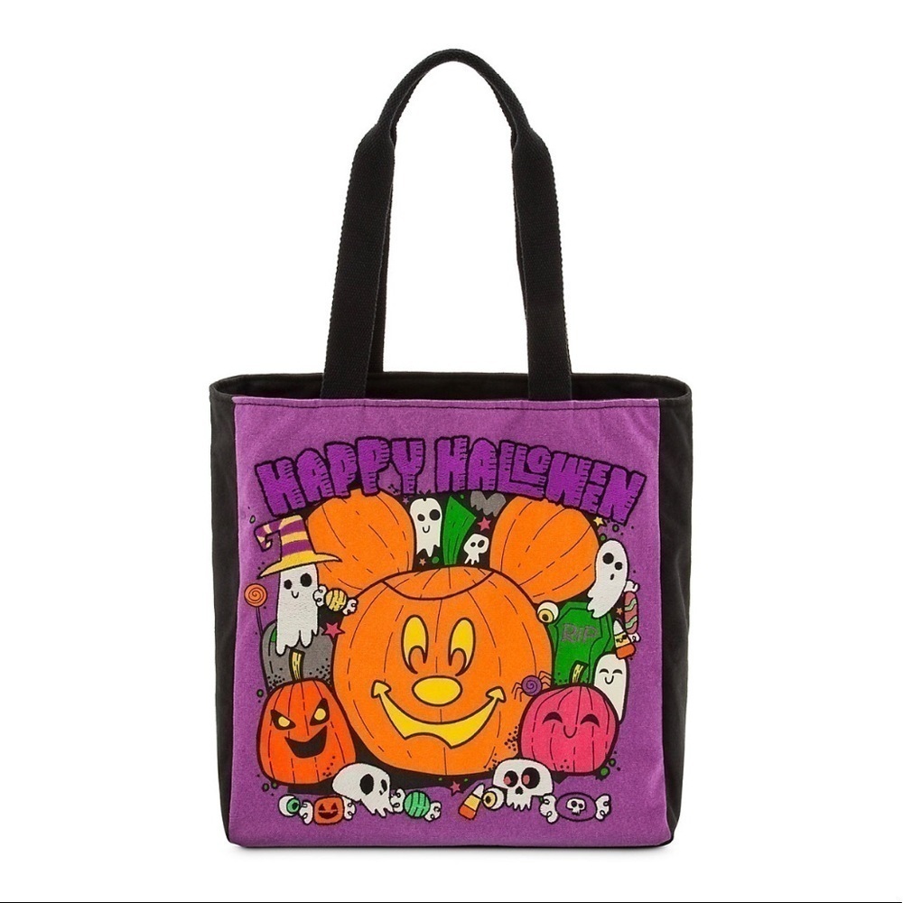 Mickey mouse halloween canvas tote bag